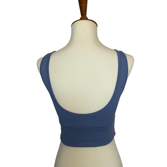 Ocean Blue Yoga Sport Halter Low Back Crop Top - Picture 10 of 16